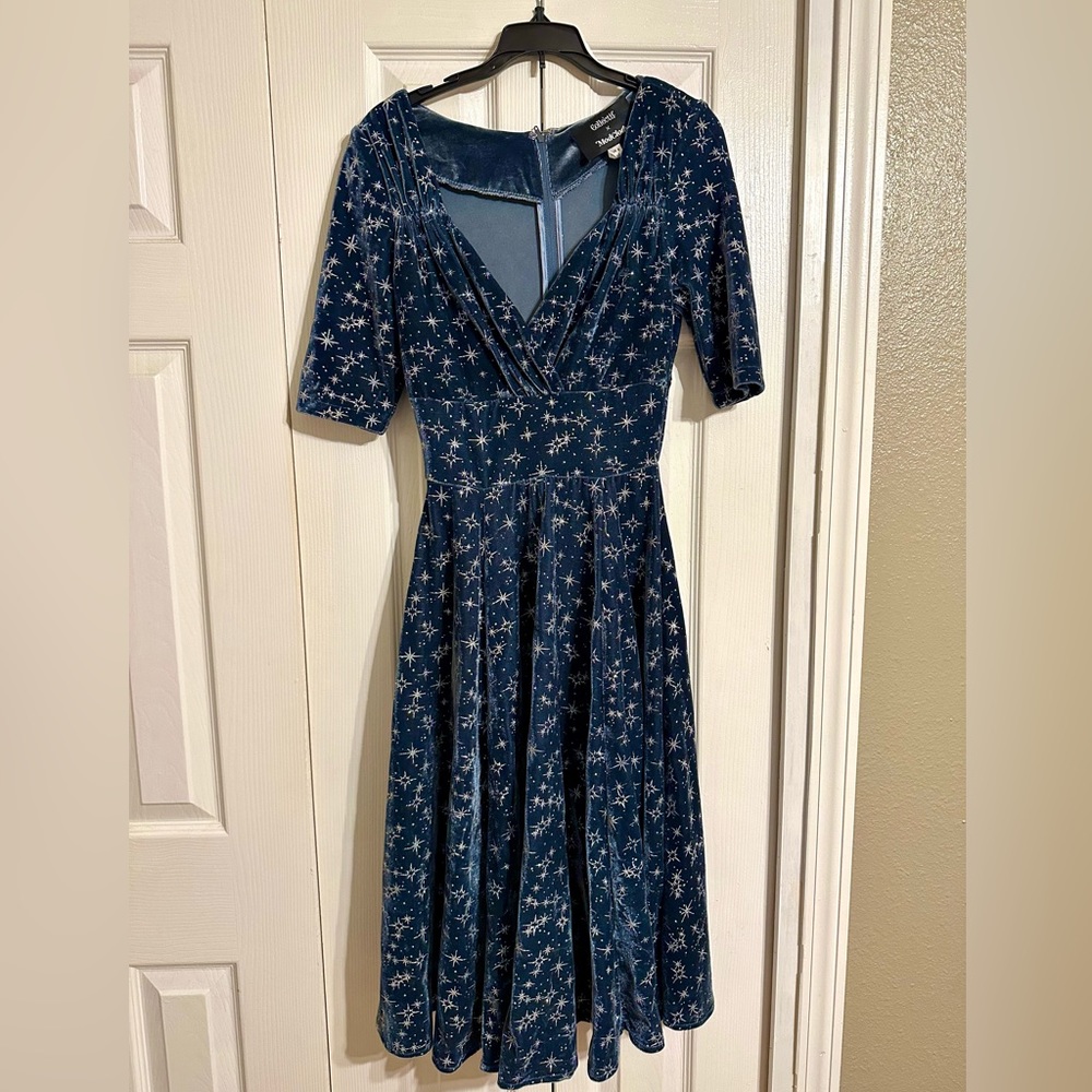 Collectif x ModCloth Tricia Velvet Sparkle Doll Dress